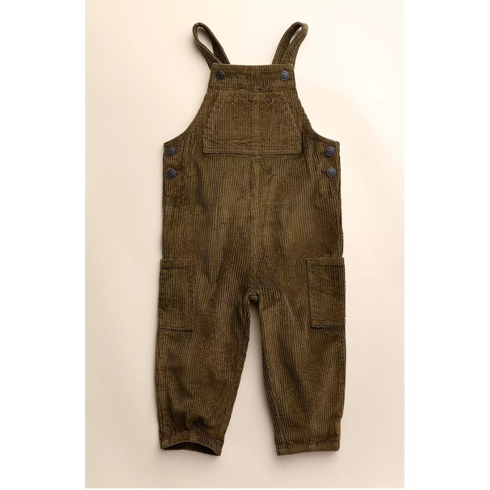 NWT Little Co. by Lauren Conrad Corduroy Overalls Baby  Sz 24 Months Olive Green